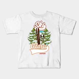 Otaru Japan vintage ski logo Kids T-Shirt